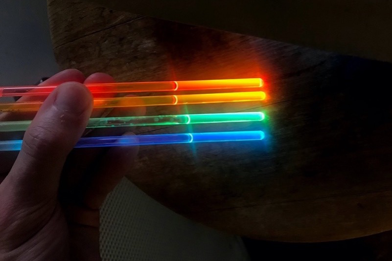  red, orange, green and blue.